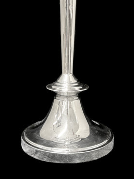 Silver Menorah on a white background