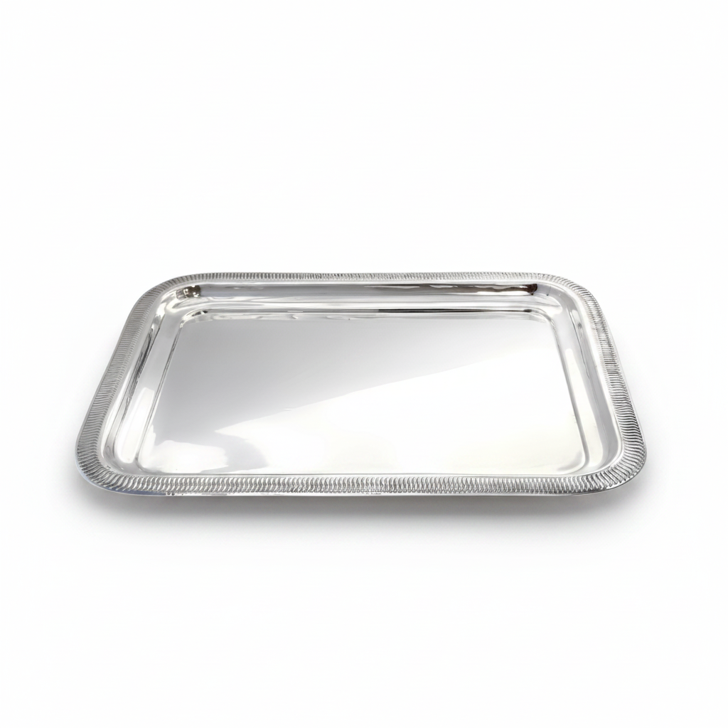 Silver rectangular tray by hadad bros silverware