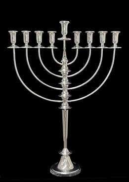 Silver Menorah on a white background
