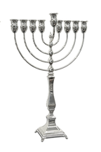 Silver Menorah on a white background