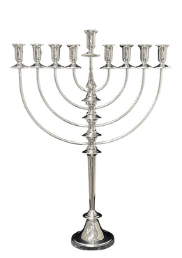 Silver Menorah on a white background