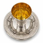 סט קידוש לשבת כוס קידוש ותחתית מכסף האחים חדד Silver 925 kiddush set for shabbat by hadad bros silverware