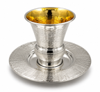 סט קידוש לשבת כוס קידוש ותחתית מכסף האחים חדד Silver dipped kiddush set for shabbat by hadad bros silverware