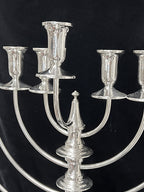 Silver Menorah on a white background