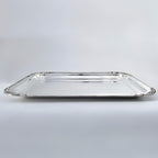 Silver serving tray on a white background by hadad bros silverware