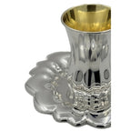 close-up on a silver kiddush cup