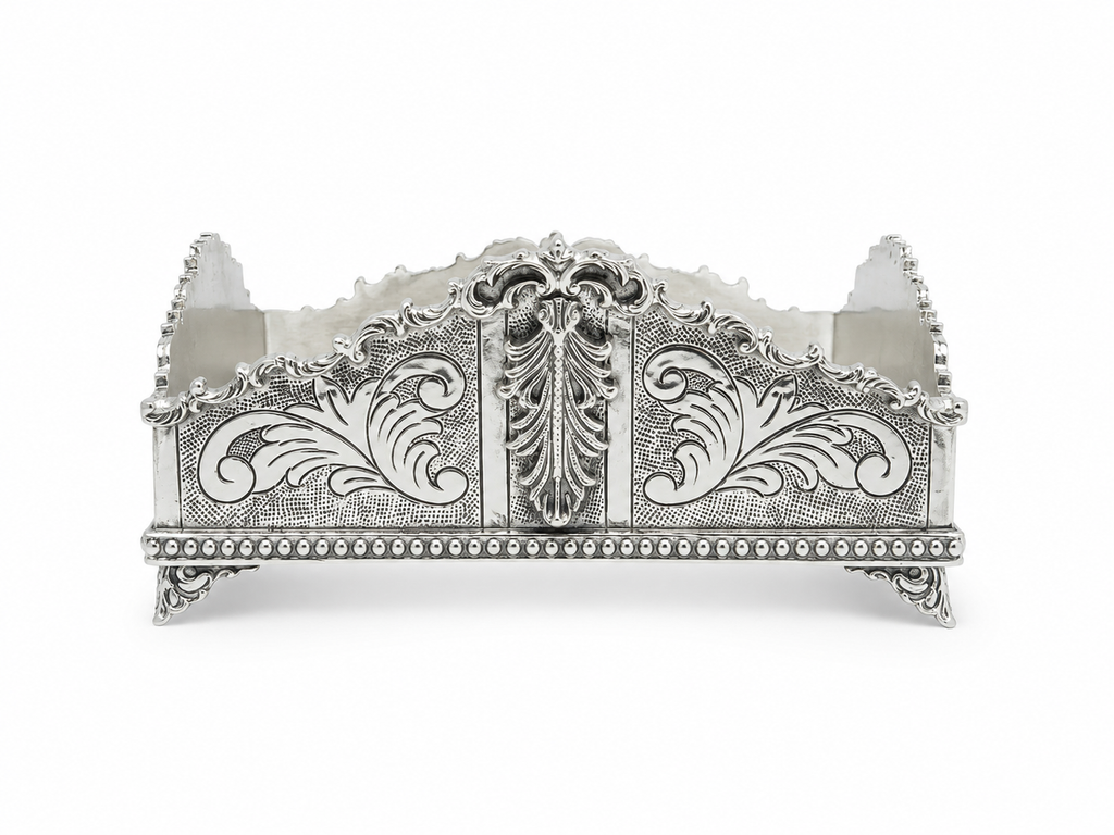 silver napkin holder for shabbat and holidays dinner table by hadad bros silverware