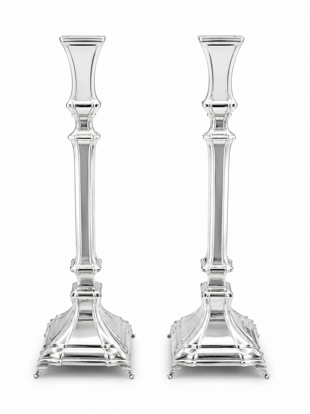 Pair of silver 925 candlesticks with decorative patterns by hadad bros