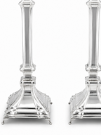 Pair of silver 925 candlesticks with decorative patterns by hadad bros