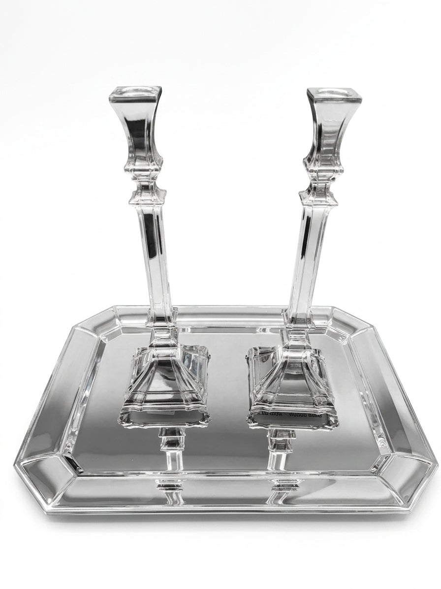Pair of silver 925 candlesticks with decorative patterns by hadad bros