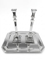 Pair of silver 925 candlesticks with decorative patterns by hadad bros