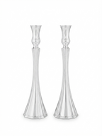 silver dipped shabbat candlesticks by hadad bros