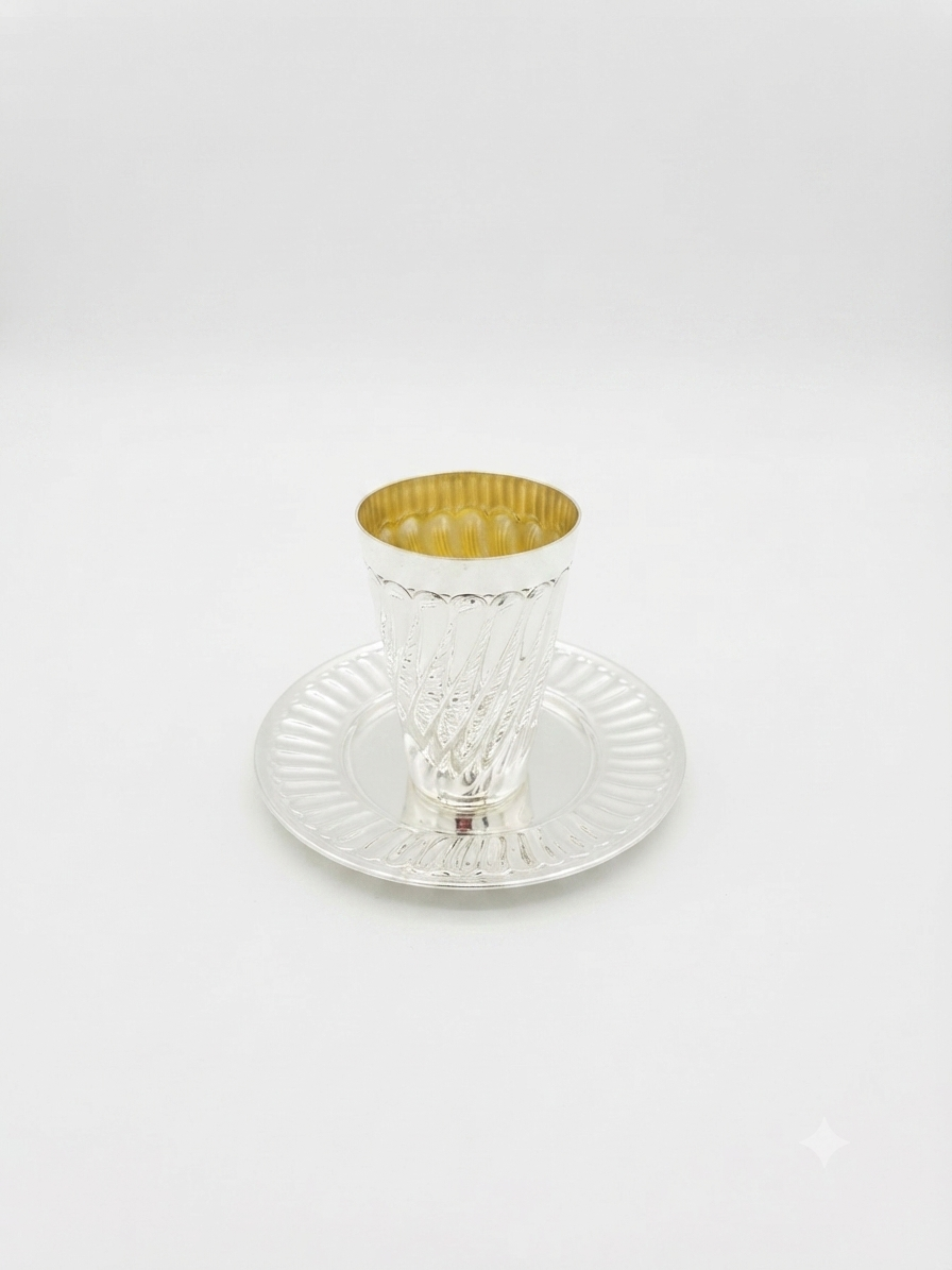 silver dipped kiddush cup pfor shabbat by hadad bros silverware