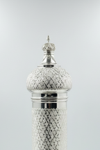 silver dipped with diamonds pattern purim megilah case by hadad bros silverware