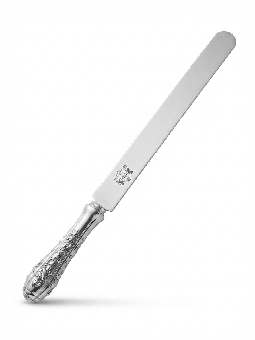 Silver luxury bread knife by hadad bros silverware