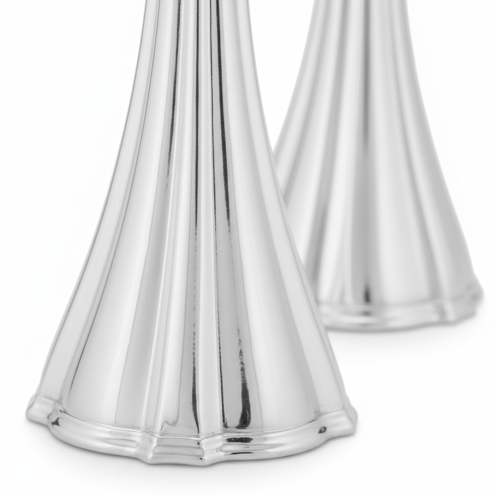 silver dipped shabbat candlesticks by hadad bros