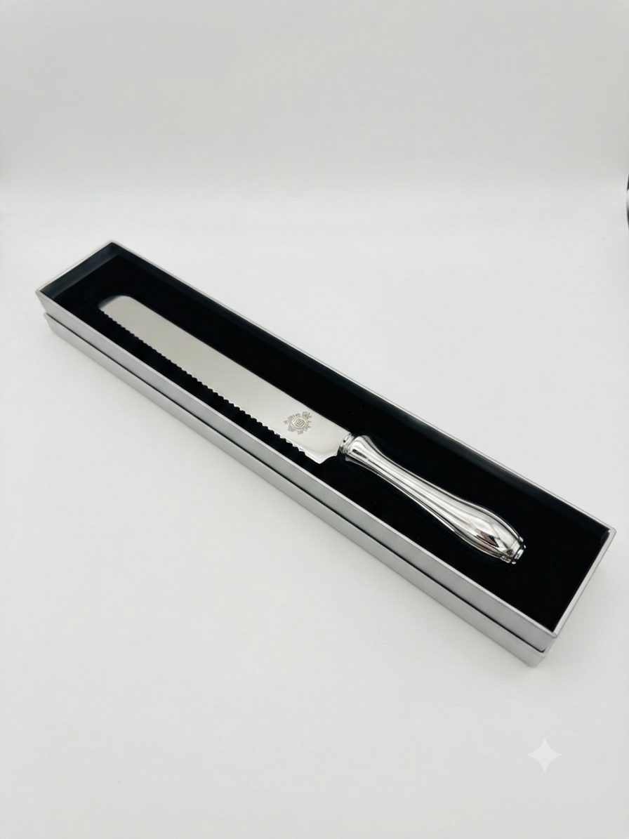 Silver luxury bread knife by hadad bros silverware