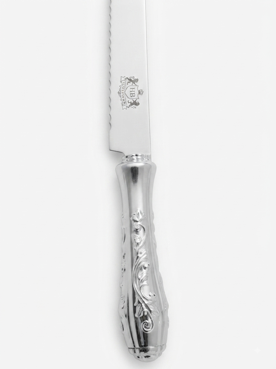 Silver luxury bread knife by hadad bros silverware
