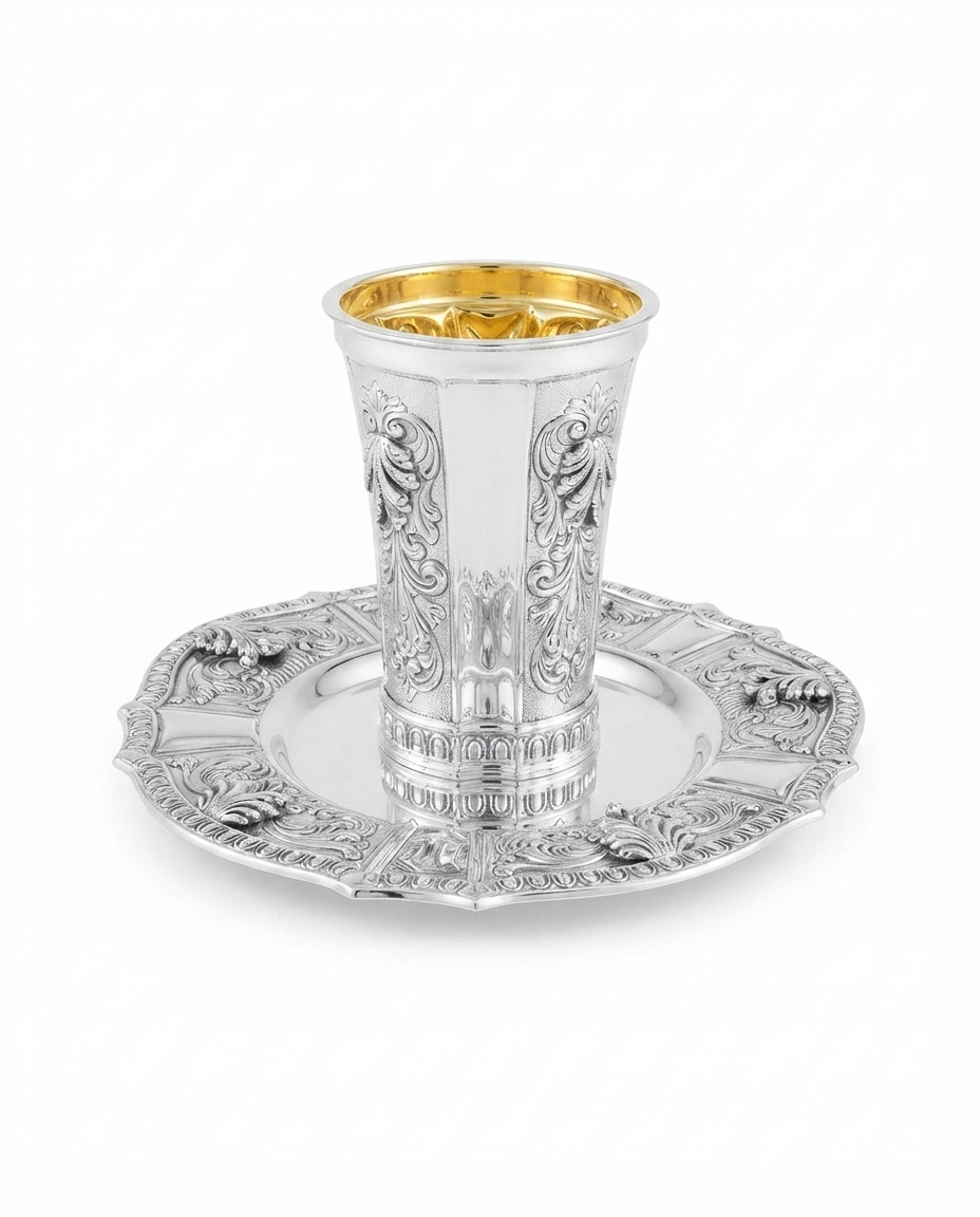 sterling silver 925 kiddush set for shabbat by hadad bros