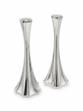Two silver 925 candlesticks on a white background