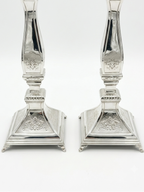 Pair of silver 925 candlesticks with decorative patterns by hadad bros
