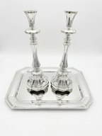 Pair of silver 925 candlesticks with decorative patterns by hadad bros