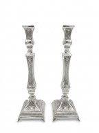 Pair of silver 925 candlesticks with decorative patterns by hadad bros