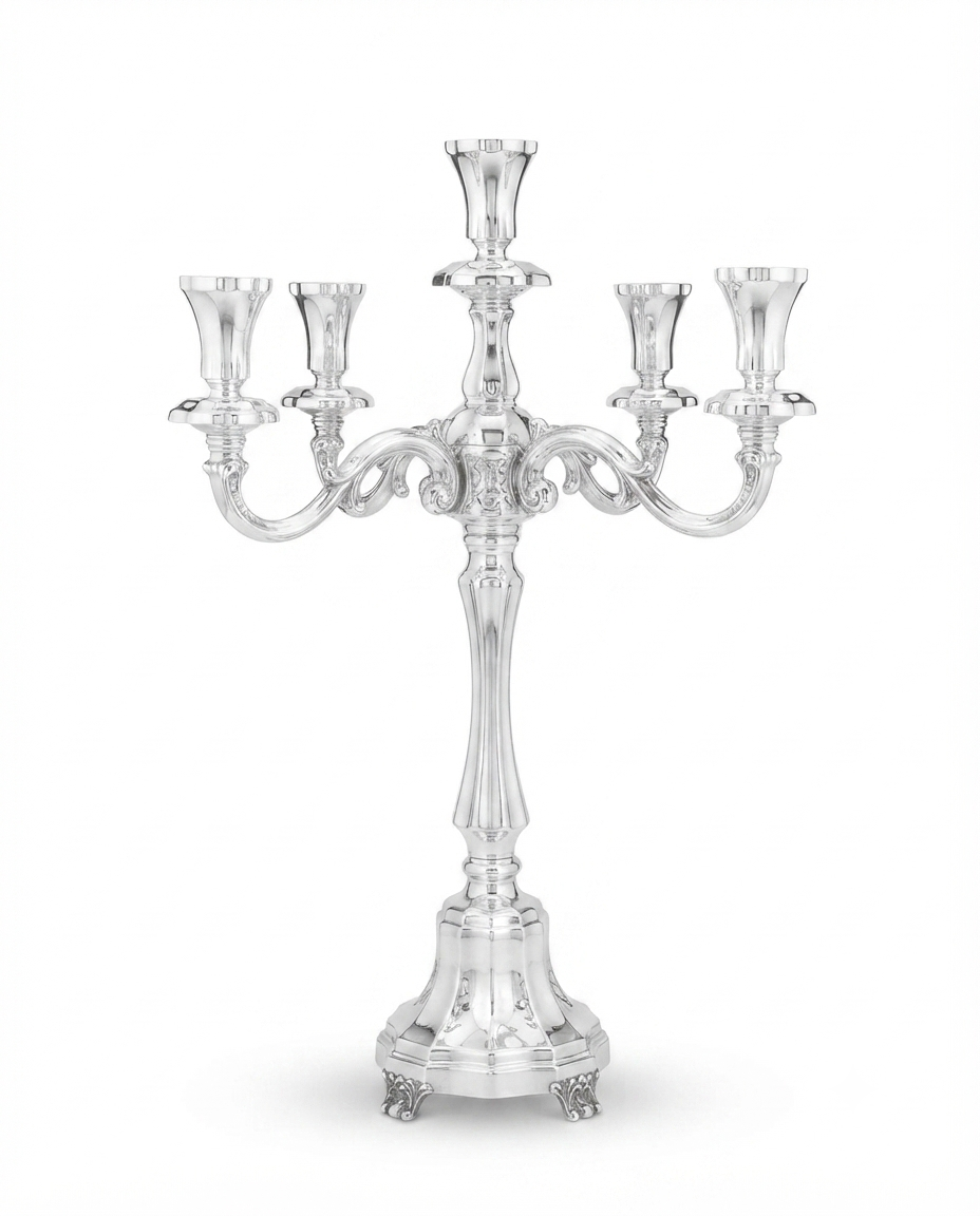 pure silver 925 candelabra for shabbat candles by hadad bros