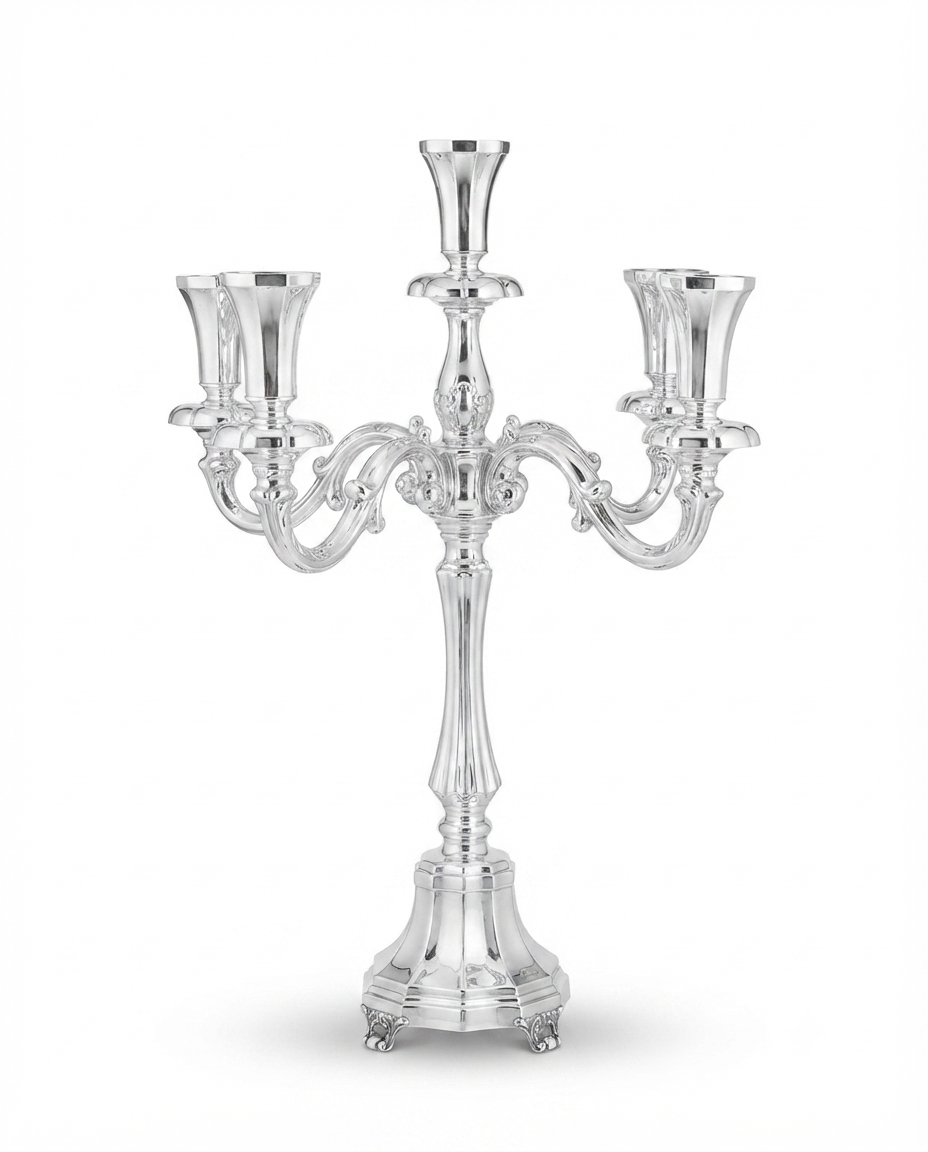 pure silver 925 candelabra for shabbat candles by hadad bros