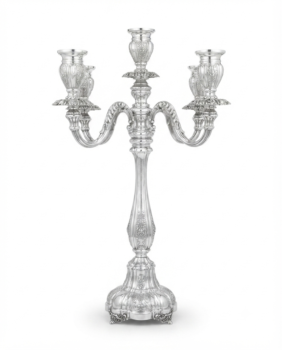 Silver 925 Vitrage 5-Branch Candelabra 48cm
