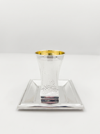 hadad bros silver kiddush cup with a matching tray