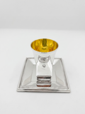 hadad bros Silver kiddush cup with gold interior on a white background