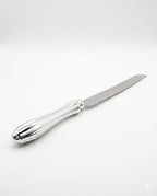 Silver luxury bread knife on a white background