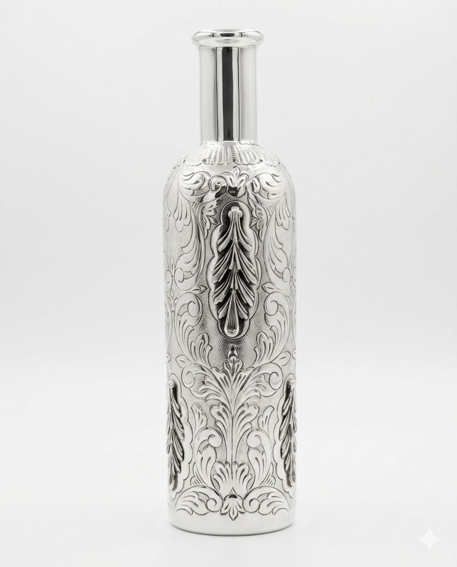 silver wine bottle