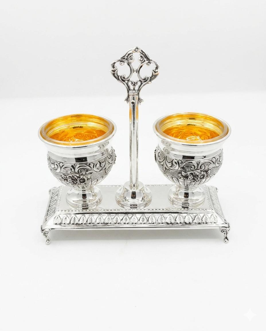 silver salt shaker for shabbat and hamotzi by hadad bros