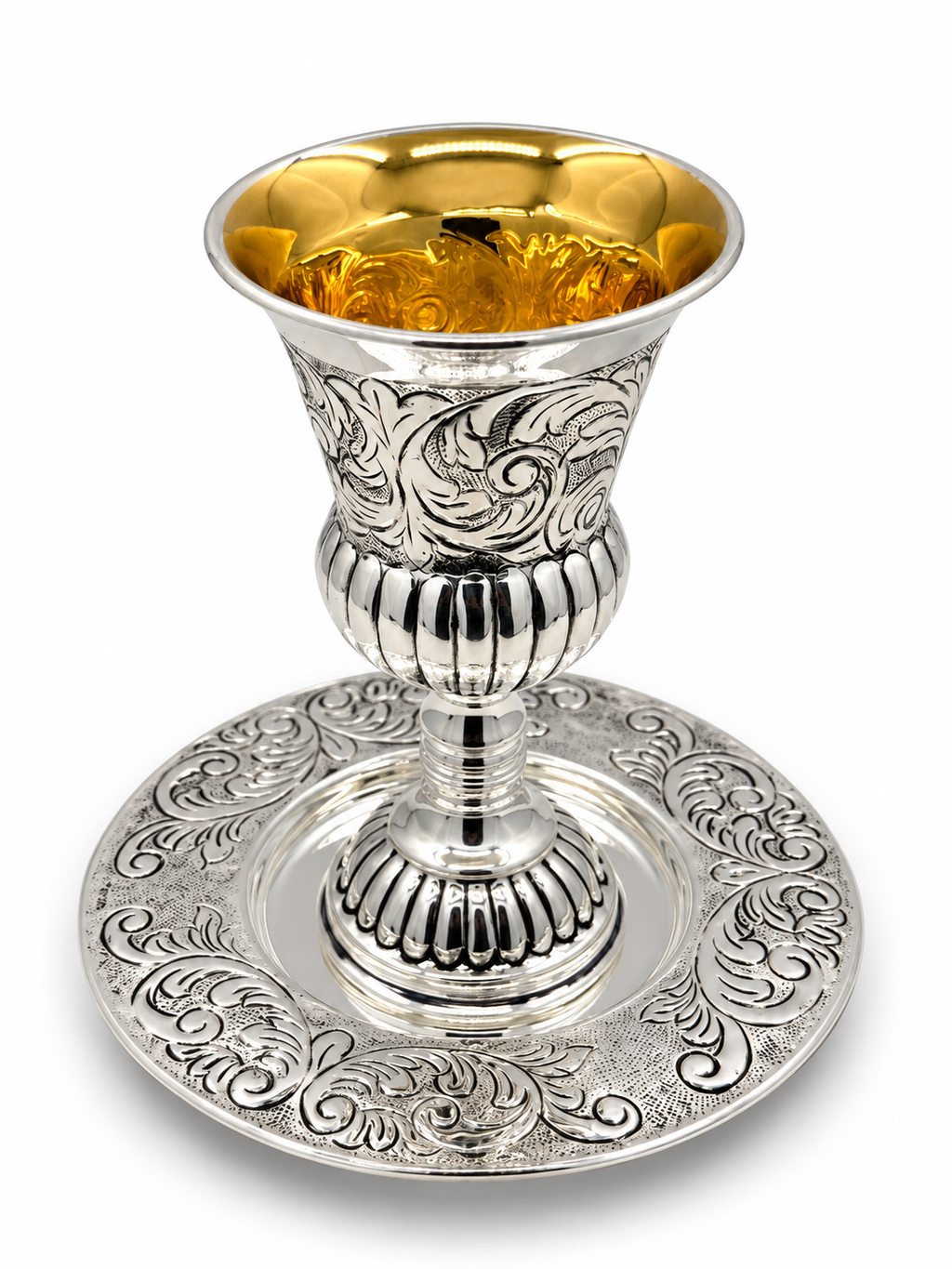 silver dipped kiddush set for shabbat by hadad bros silverware סט גביע קידוש מכסף ציפוי כסף האחים חדד כלי כסף 