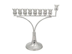 Silver Menorah on a white background