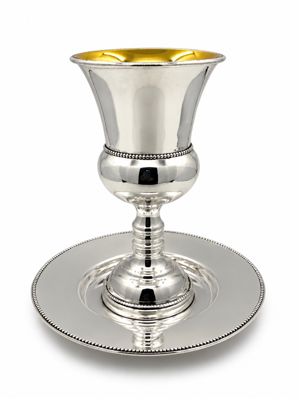 סט קידוש לשבת כוס קידוש ותחתית מכסף האחים חדד Silver dipped kiddush set for shabbat by hadad bros silverware