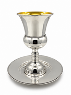 סט קידוש לשבת כוס קידוש ותחתית מכסף האחים חדד Silver dipped kiddush set for shabbat by hadad bros silverware