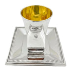 hadad bros Silver kiddush cup with gold interior on a white background