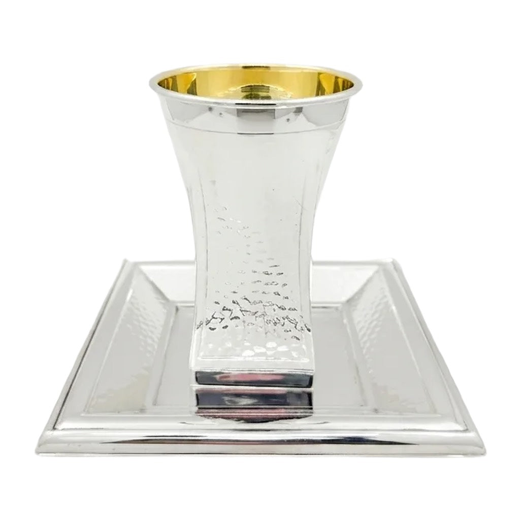 hadad bros silver kiddush cup with a matching tray