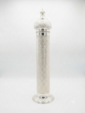 silver dipped with diamonds pattern purim megilah case by hadad bros silverware