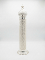 silver dipped with diamonds pattern purim megilah case by hadad bros silverware