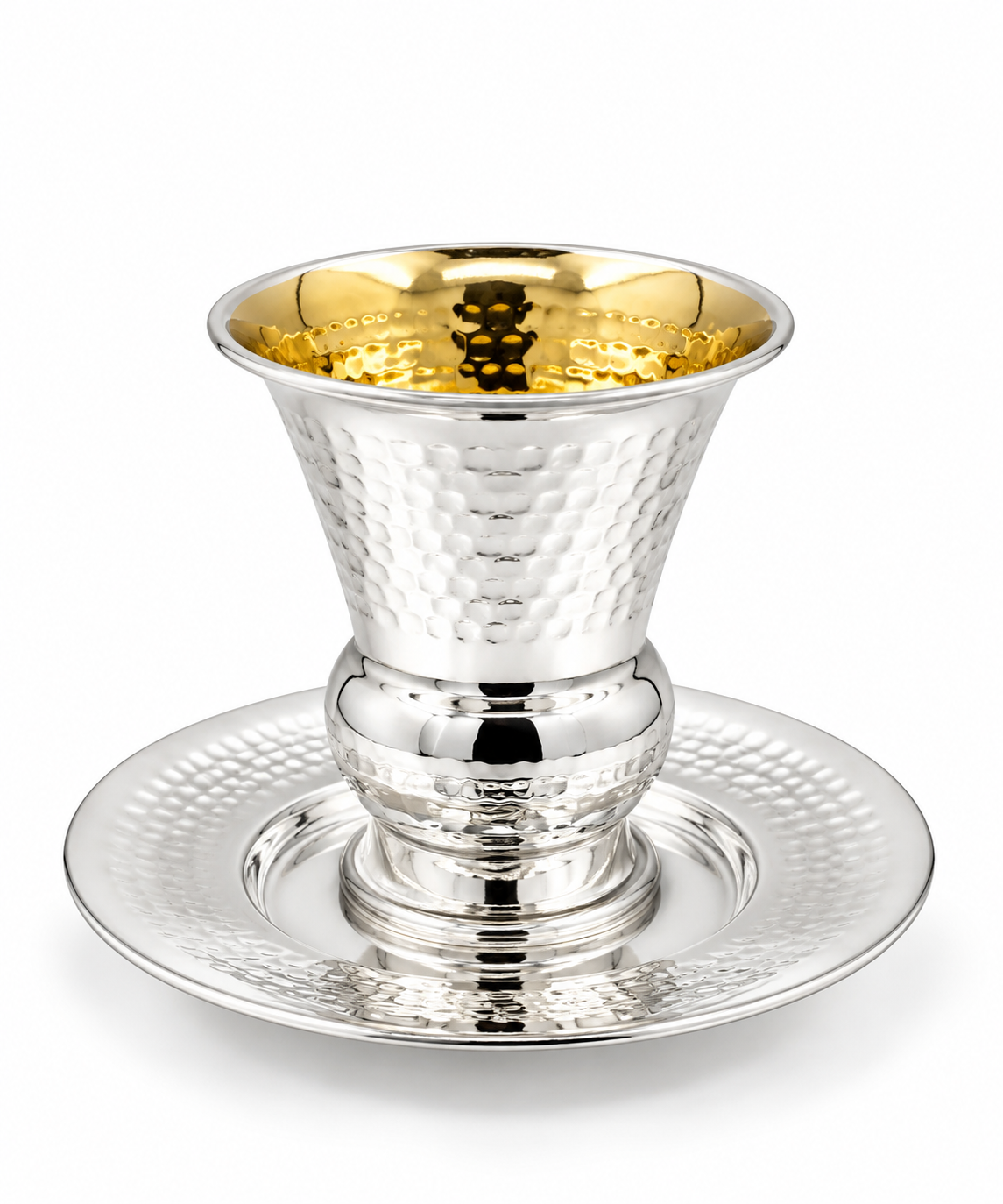סט קידוש לשבת כוס קידוש ותחתית מכסף האחים חדד Silver dipped kiddush set for shabbat by hadad bros silverware
