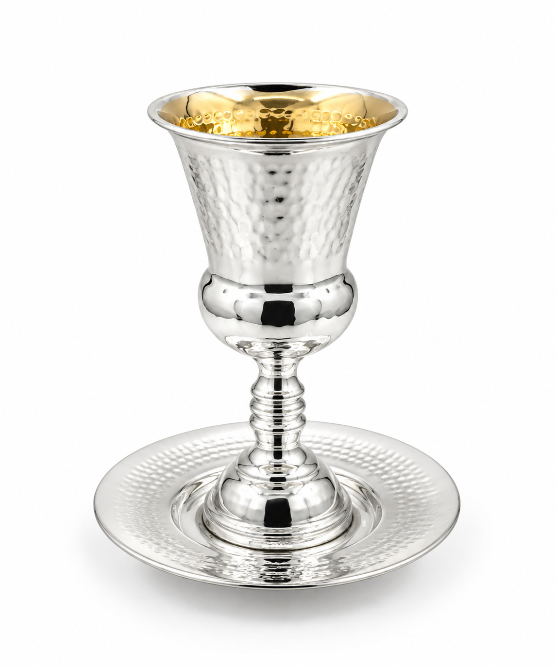 סט קידוש לשבת כוס קידוש ותחתית מכסף האחים חדד Silver dipped kiddush set for shabbat by hadad bros silverware