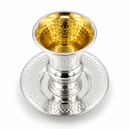 סט קידוש לשבת כוס קידוש ותחתית מכסף האחים חדד Silver dipped kiddush set for shabbat by hadad bros silverware