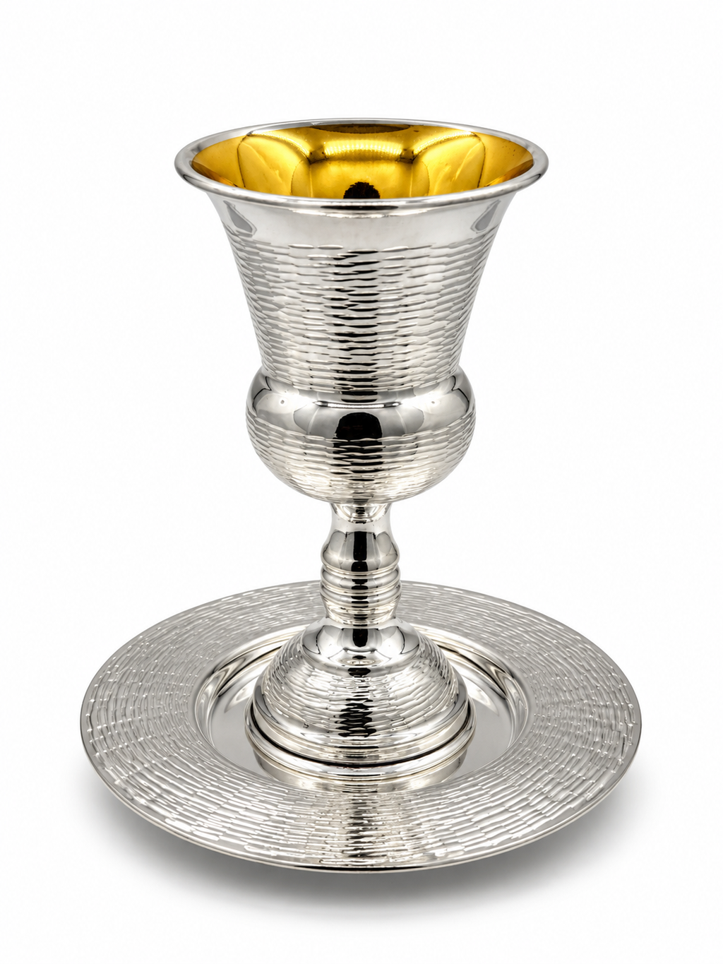 סט קידוש לשבת כוס קידוש ותחתית מכסף האחים חדד Silver dipped kiddush set for shabbat by hadad bros silverware