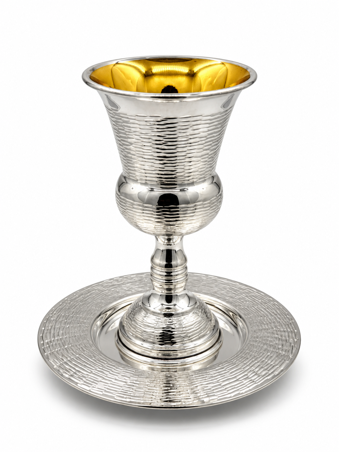 סט קידוש לשבת כוס קידוש ותחתית מכסף האחים חדד Silver dipped kiddush set for shabbat by hadad bros silverware
