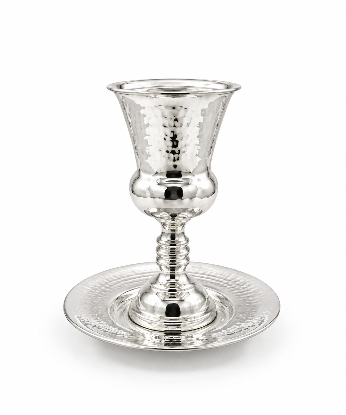 סט קידוש לשבת כוס קידוש ותחתית מכסף האחים חדד Silver dipped kiddush set for shabbat by hadad bros silverware